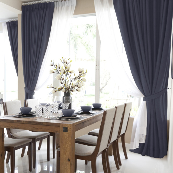 Штора Волшебная Ночь Рогожка 165х270 см Индиго