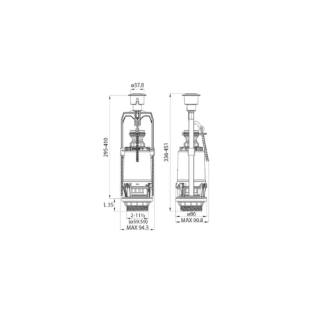 Арматура смывная IDDIS боковой подвод 1-ур, F012400-0005