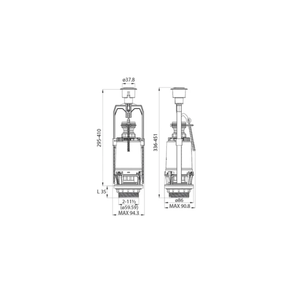 Арматура смывная IDDIS боковой подвод 1-ур, F012400-0005