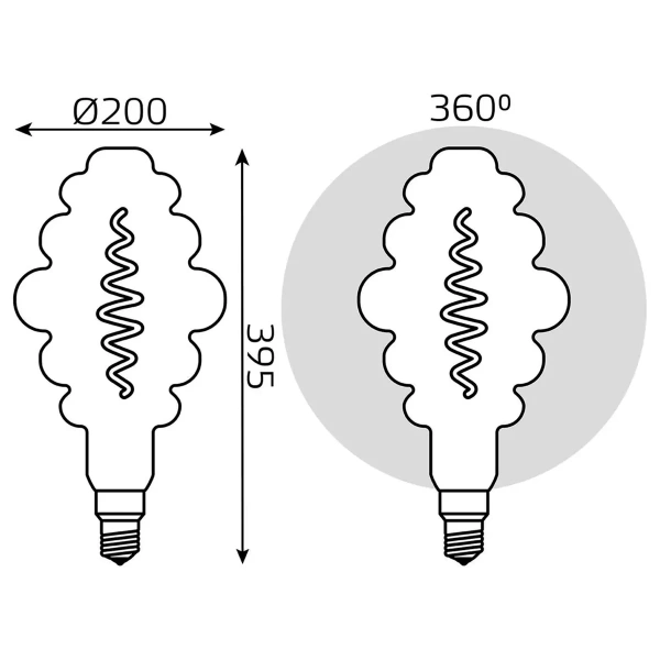 Лампа Gauss LED Filament Honeycomb 8.5W Е27 165lm 1800К gray 161802005