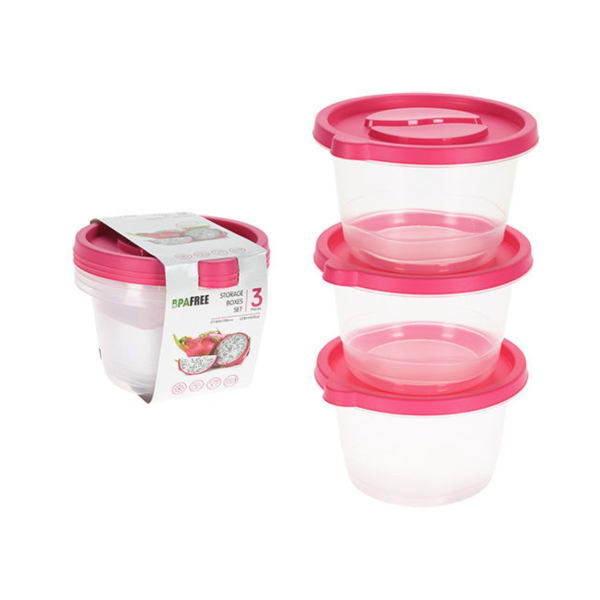 Набор контейнеров для хранения продуктов 1230 мл 3 шт круглые 24000770 К