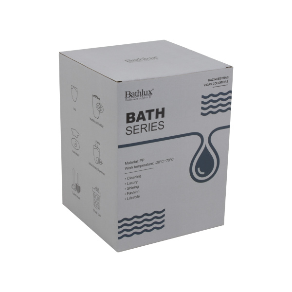 Набор для ванной комнаты Bathlux Matt Gray (ведро, дозатор, 2 стакана, мыльница, гарнитур для туалет