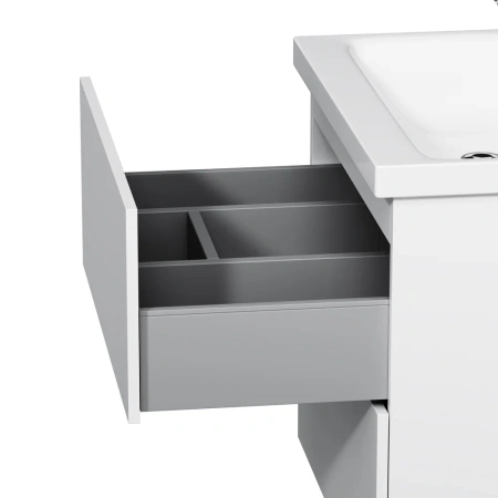 Тумба подвесная под умывальник AM.PM GEM M90FHX06022WG 60 см, 2 ящика push-to-open, цвет: белый, гля
