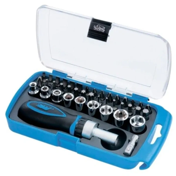 Отвертка реверсивная мини с набором бит и торцевыми головками , 41 шт//БАРС