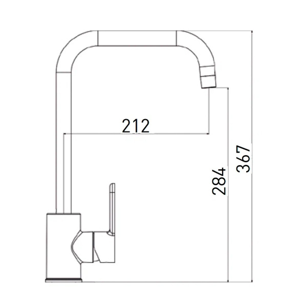 Смеситель д/к Gross Aqua с выс. изливом 3208298C Ecochrome