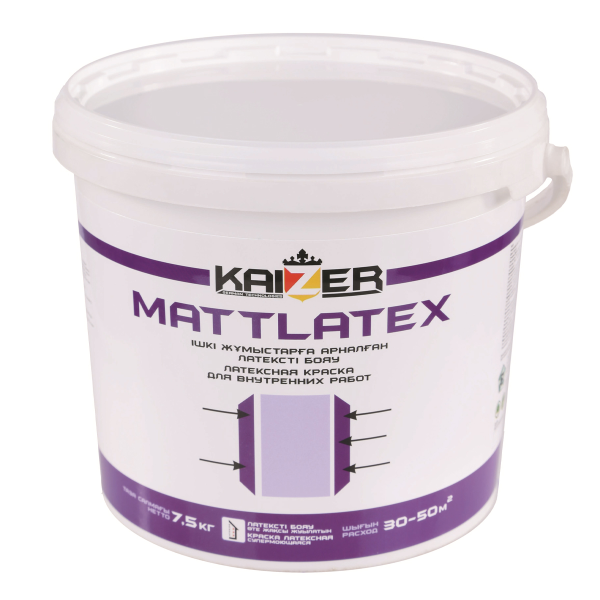 Краска супермоющаяся латексная для вн. работ (5 тыс. истираний) Mattlatex, 7.5 кг, mix(База А;В;C)
