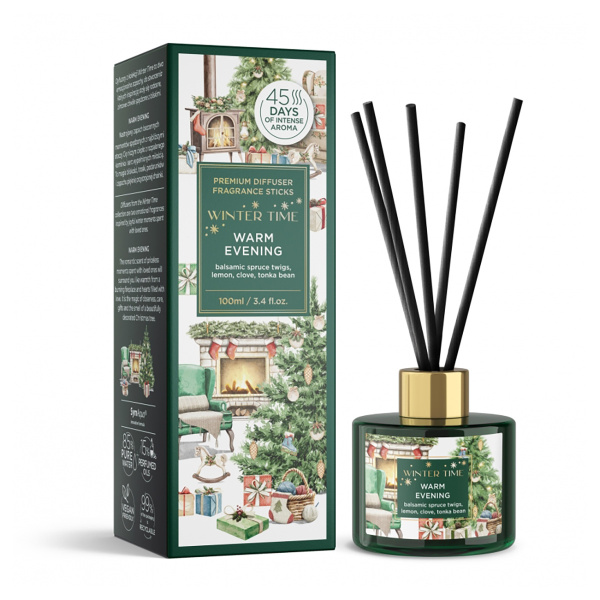 Аромадиффузор BARTEK 100 мл Зимнее время Теплый вечер (Winter Time Warm Evening)