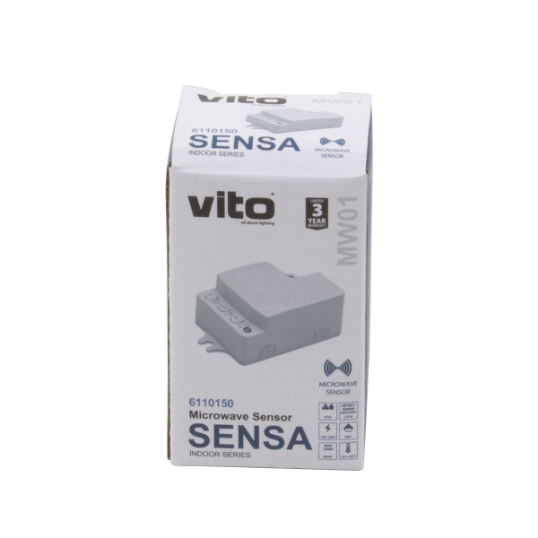 Датчик движения VT/MW01/MAX.800W/WHT/SUR/IP20/MICROWAVE SENSOR 6110150