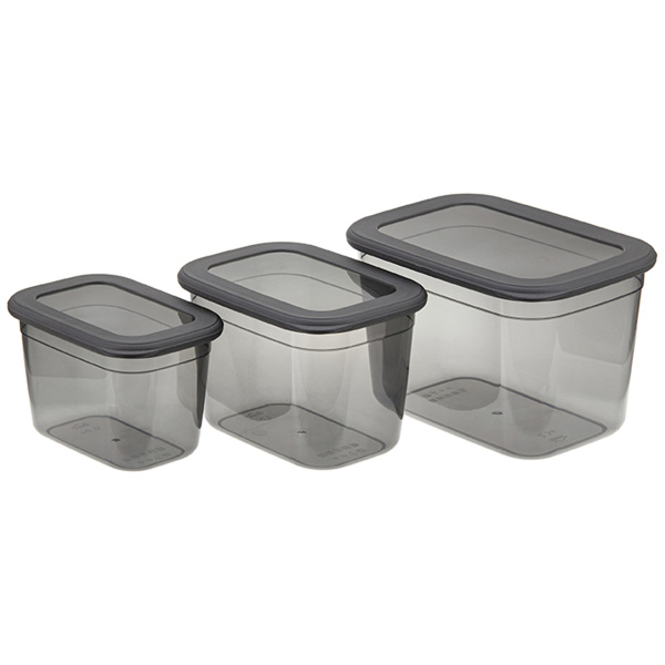 Набор ёмкостей для продуктов РЕСПЕКТ (0,8л+1,3л+2,3л)  Графитовый М 1265