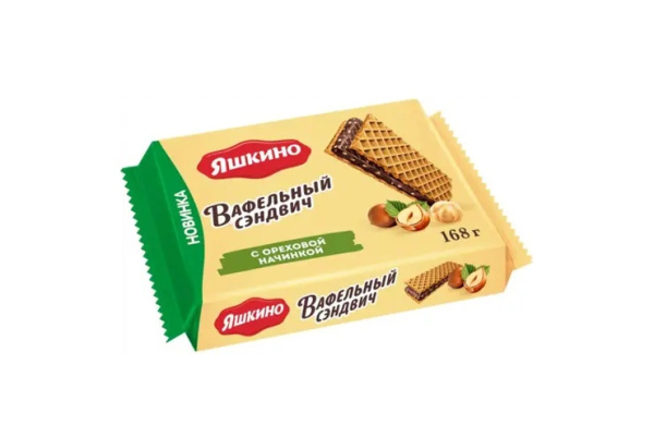 Вафельный сэндвич Яшкино с ореховой начинкой 168г