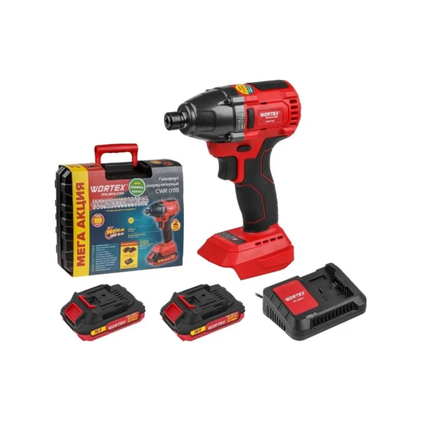 Гайковерт/винтоверт ударный аккум.WORTEX CWR 0118 в чем. ALL1 XLT SET БЕСЩЕТ., 18 В, 160 Н*м, арт.03