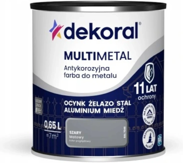 Dekoral краска антикорроз. для мет Multimetal серый 0,65л