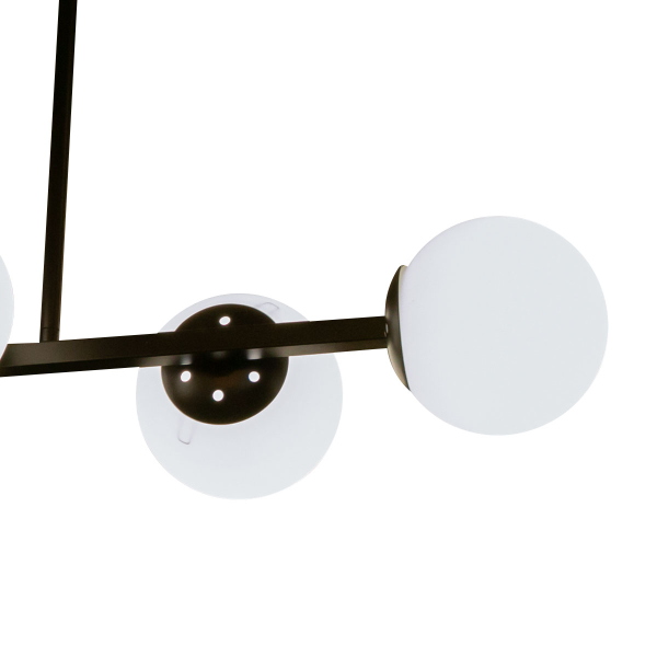 Люстра F6737/6 E27 черное основание белые плафоны