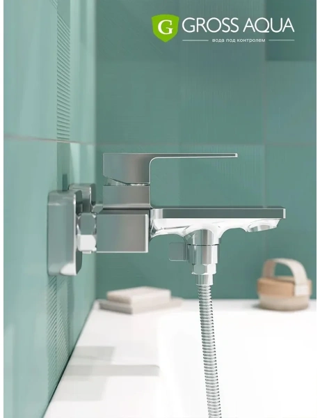 Смеситель д/в GROSS AQUA 2515880C Edge короткий излив