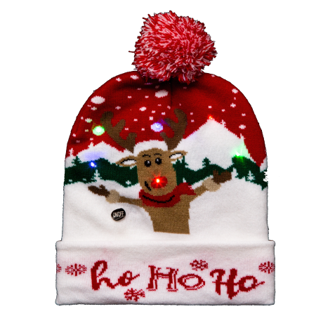 Шапка новогодняя Atmosphera со светодиодом 22х27 см 3 вида в ассорт.169637