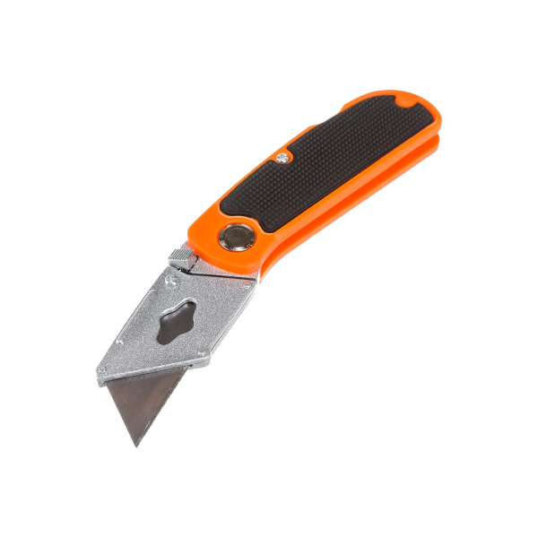 Нож, 18 мм, складной, пластиковая двухкомп рукоятка ,сменное трапециевидное лезвие,+5 лезв.// Sparta