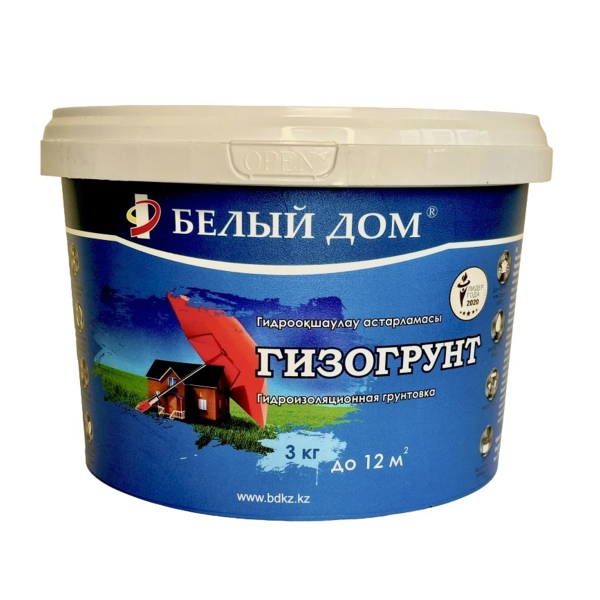 Грунтовка гидроизоляционная Белый Дом ГИЗОГРУНТ 3 кг Грунтовка гидроизоляционная Белый Дом ГИЗОГРУНТ 3 кг