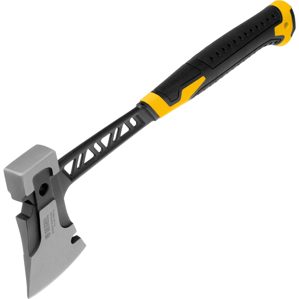 Топор цельнокованый, 600 г, двухкомпонентная обрезиненная рукоятка // Denzel