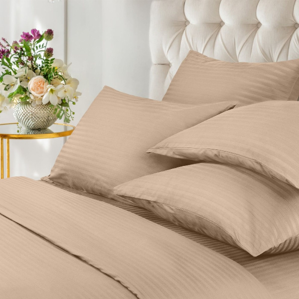 Комплект постельного белья "Verossa" Stripe Bronze 1,5 сп нав 50х70х2шт 747393