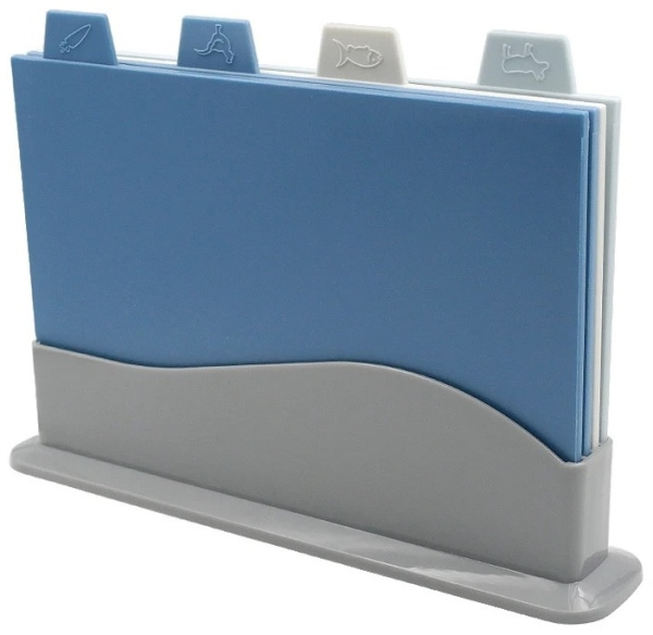 Набор из 4х разделочных досок DH 30х23,5 см на подставке DH2507-BLUE Набор из 4х разделочных досок DH 30х23,5 см на подставке DH2507-BLUE