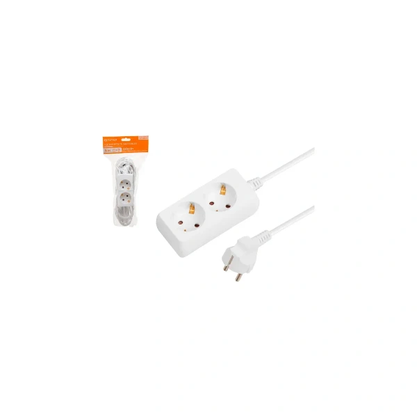 Удлинитель 5м (2 роз., 2,2кВт, с/з, ПВС 3х0,75) Юпитер, арт.JP8102-22