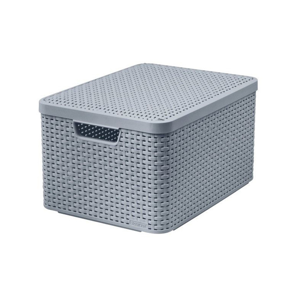 Корзина Curver STYLE для хранения с крышкой L, 30л светло-серый