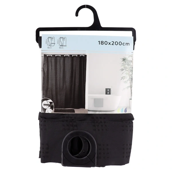 Штора для ванной комнаты Tendance 180х200 см полиэстер черная 1207103