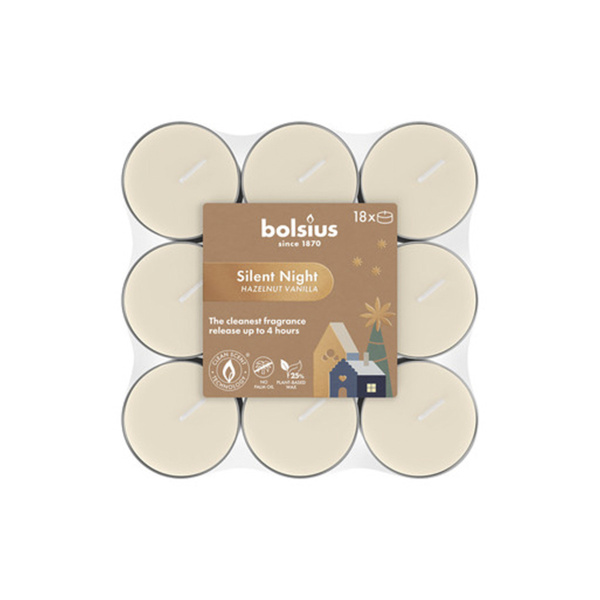 Набор чайных свечей Bolsius 18 шт Silent Night , Caramel