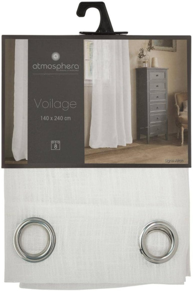 Тюль Atmosphera Alton 140 x 240 см белая 146272Z