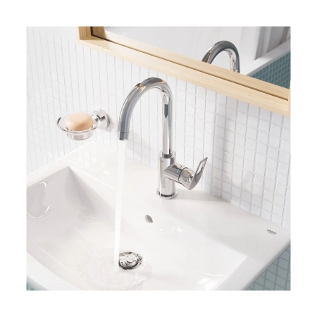 Смеситель д/р Grohe 23763001 BauLoop, L, EcoJoy, ограничитель температуры, рычажный донный клапан