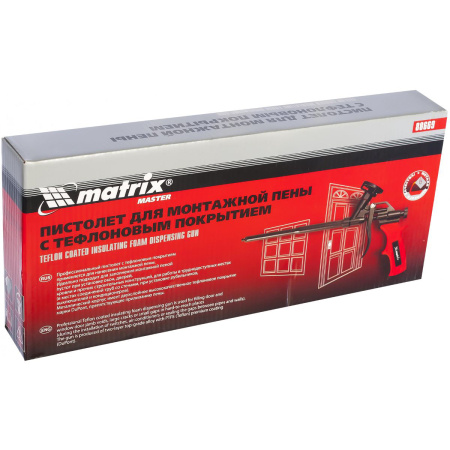 Пистолет для монтажной пены, тефлоновое покрытие, двухкомпонентная ручка// MATRIX