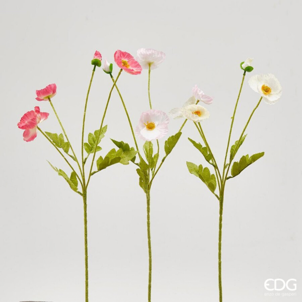 Ветка искуственная EDG Маки 60 см 3 цвета в ассортименте 215527.150