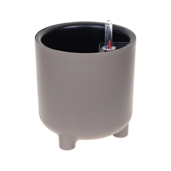 Кашпо ШЭНК D180мм 3,6л с вставкой и с автополивом французcкий серый М 3241