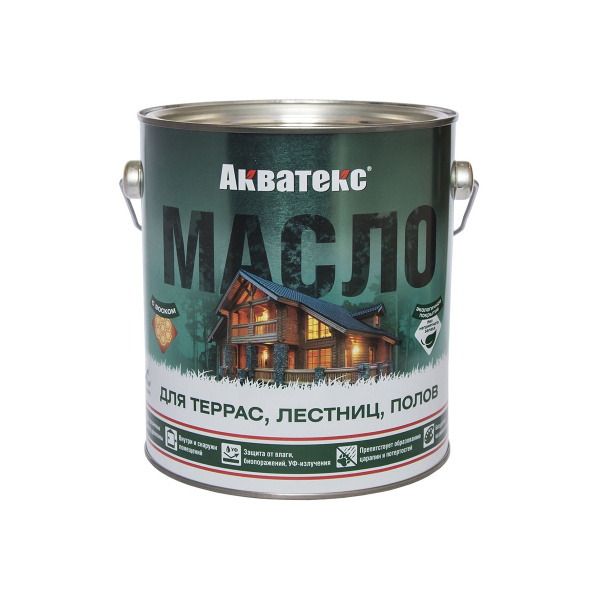 Масло Акватекс для террас, лестниц, полов 2,5 л (б/ц) Масло Акватекс для террас, лестниц, полов 2,5 л (б/ц)