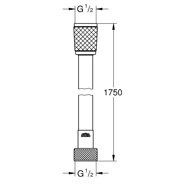 Душевой шланг GROHE VitalioFlex 1750 мм, черный матовый (287422432) Душевой шланг GROHE VitalioFlex 1750 мм, черный матовый (287422432)