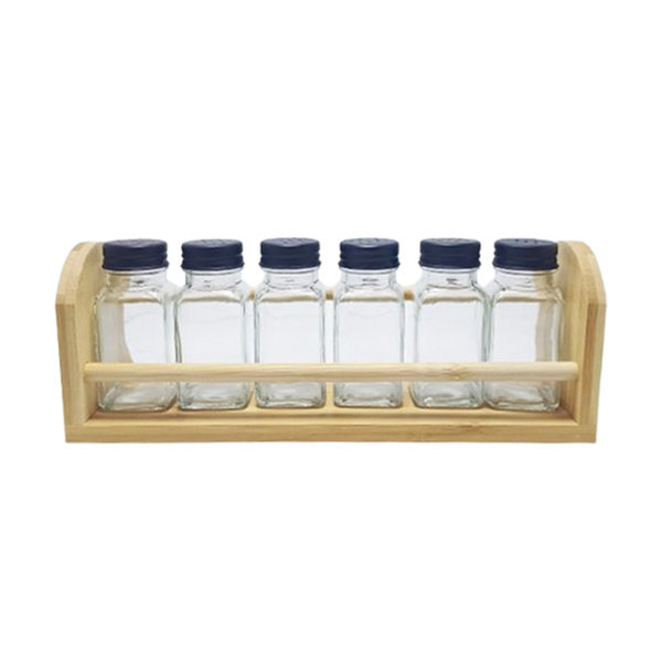Набор баночек для специй DH 6 шт на деревянной подставке 1900-30