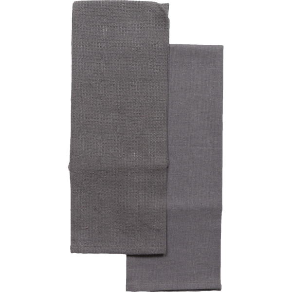 Набор кухонных полотенец JUSTIN 50х70 см вафля хлопок темно-серый 45015933