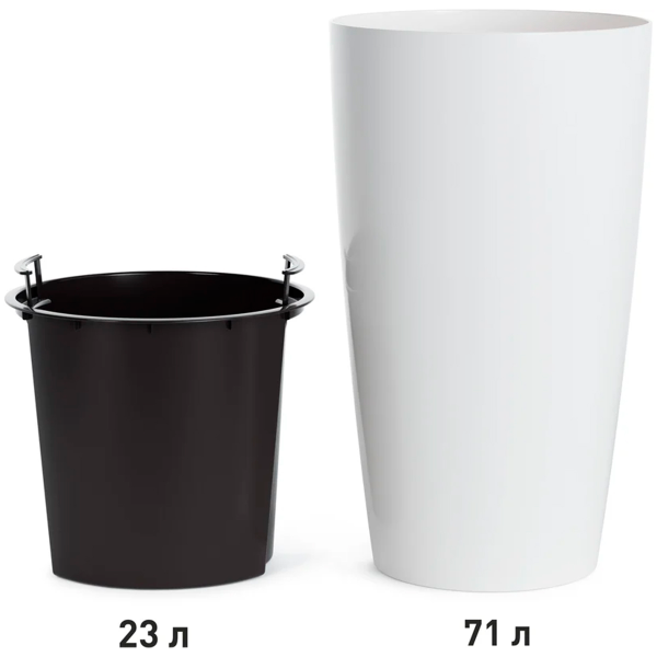 Кашпо напольное Рондо D400мм 23,0/71,0л h755мм вставка белый М8877