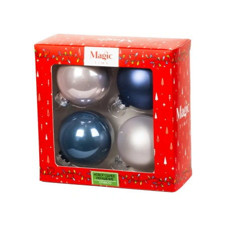 Набор елочных шаров MAGIC TIME D6 см 4 шт Жемчуг стекло 90656