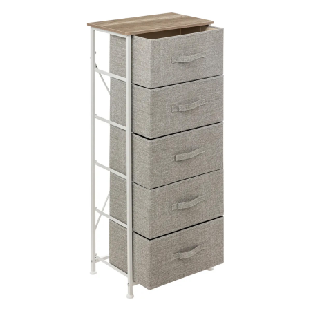 Комод текстильный 5Five 5 секций 45x30x114см серый 193571A