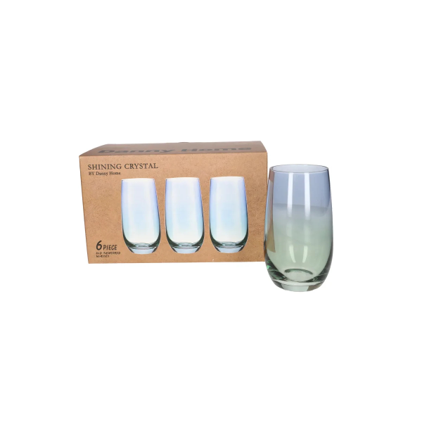 Набор стаканов DH 410 мл 6 шт высокие сине-зеленый градиент CB08-07