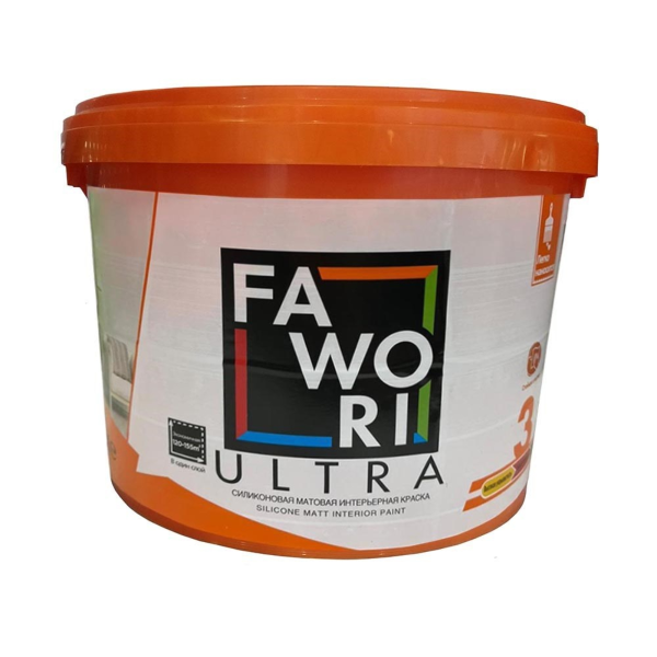 Краска силиконовая FAWORI ULTRA 3 MIX-1 матовая 9 л. Краска силиконовая FAWORI ULTRA 3 MIX-1 матовая 9 л.