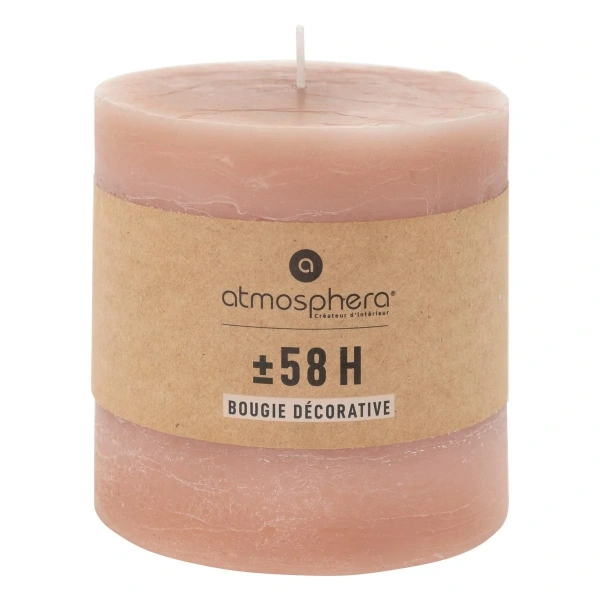 Свеча столбик Atmosphera 10х10 см розовая 103124G