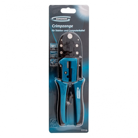 Клещи для обжима телефонных и компьютерных клемм RJ-45,6P,8P и RJ-11/12,6P,8P // GROSS