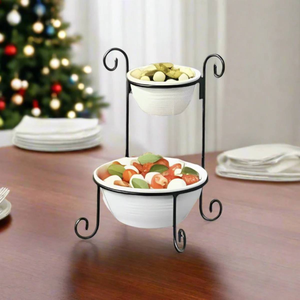 Набор для сервировки DH 2 салатника на 2х ясрусной подставке BW20-994