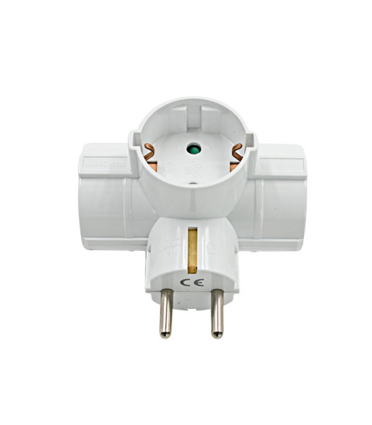 Тройник электрический VT/TRIPLO/16A/WHT/TRIPPLE SOCKET