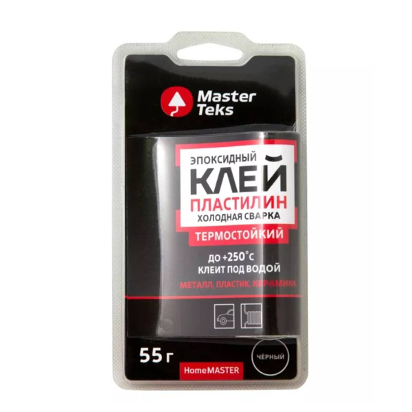 Клей-пластилин MasterTeks HM эпоксидный холодная сварка термостойкий 0,055 черный Клей-пластилин MasterTeks HM эпоксидный холодная сварка термостойкий 0,055 черный