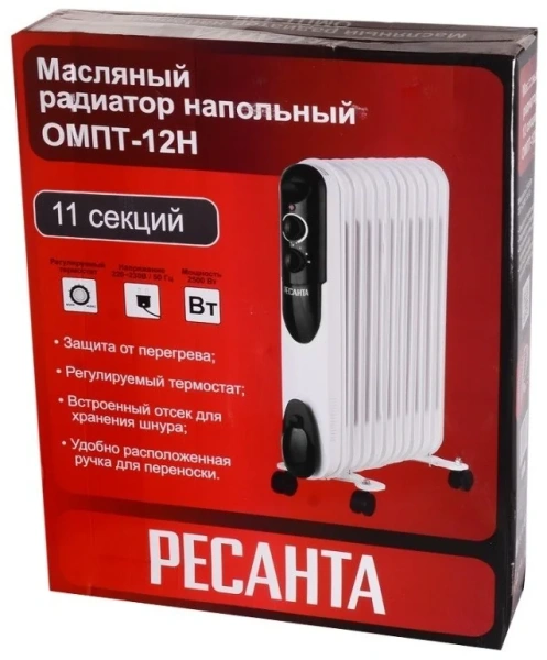 Масляный радиатор  ОМПТ-12Н (2,5 кВт)