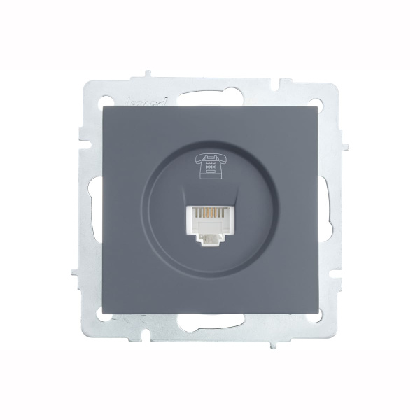 Розетка VESNA 742 3488 137 телефонная евро графит (механизм)