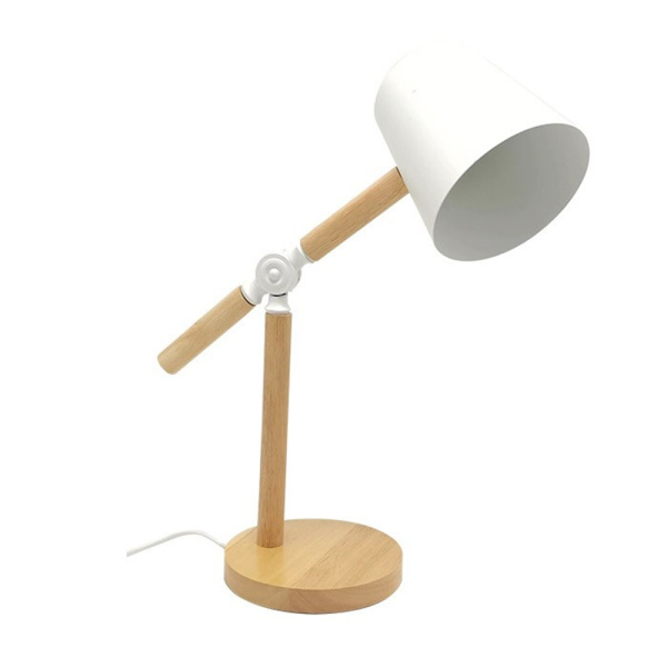 Светильник настольный светодиодный VT/PINOCCHIO/E27/WHITE/WOOD BASE/WITHOUT BULB/HOME&OFFICE DESK LA